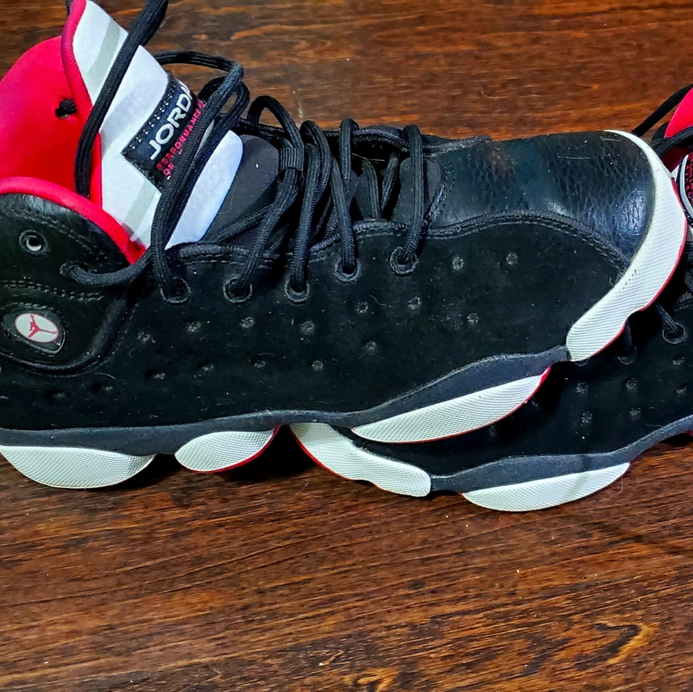 Pink black and white team jordans